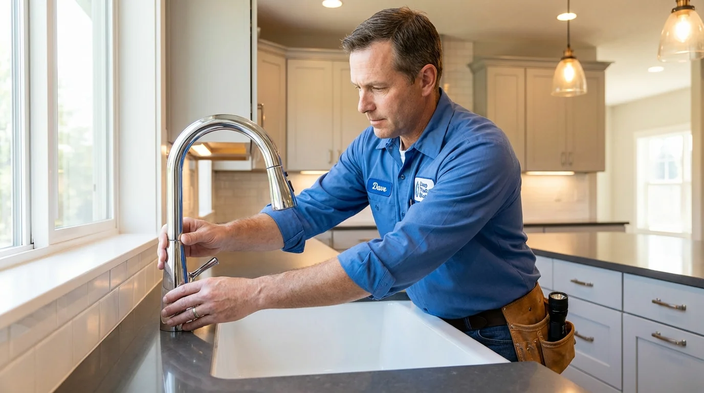 Kitchen faucet installation by Johns Plumbing LLC in Eastpointe
